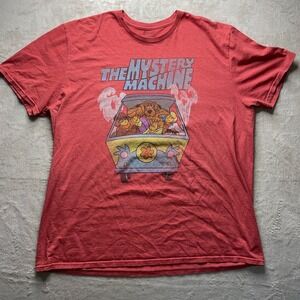 Vintage Scooby-Doo Men's T-Shirt Red XXL Cotton Polyester Mystery Machine